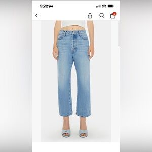 MOTHER Light Blue Straight Leg High-Rise Jeans